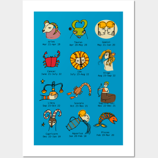 Retro Zodiac Chart Posters and Art